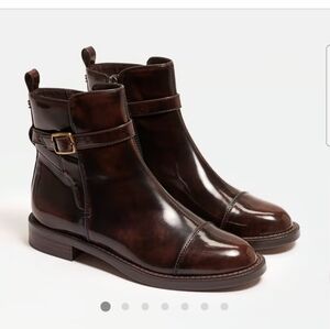 Sam Edelman Chestnut Leather Ankle Boots – Size 10 – NEW